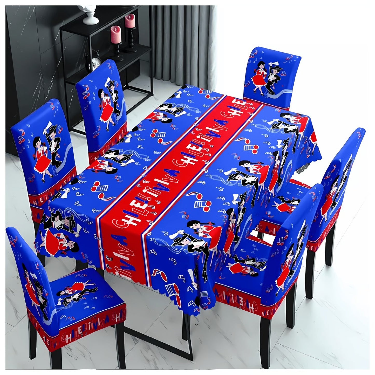 Juego de funda de silla + Mantel