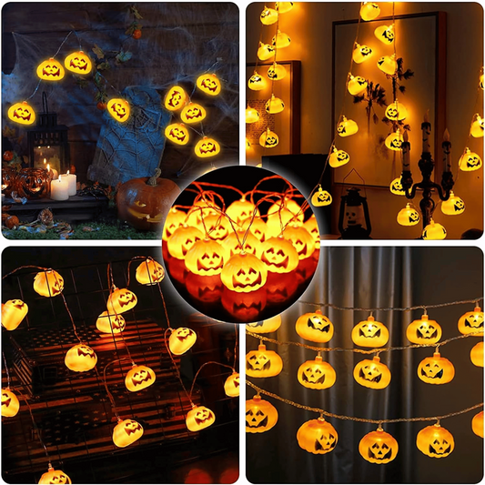 2 Luces Led De Halloween Calabazas