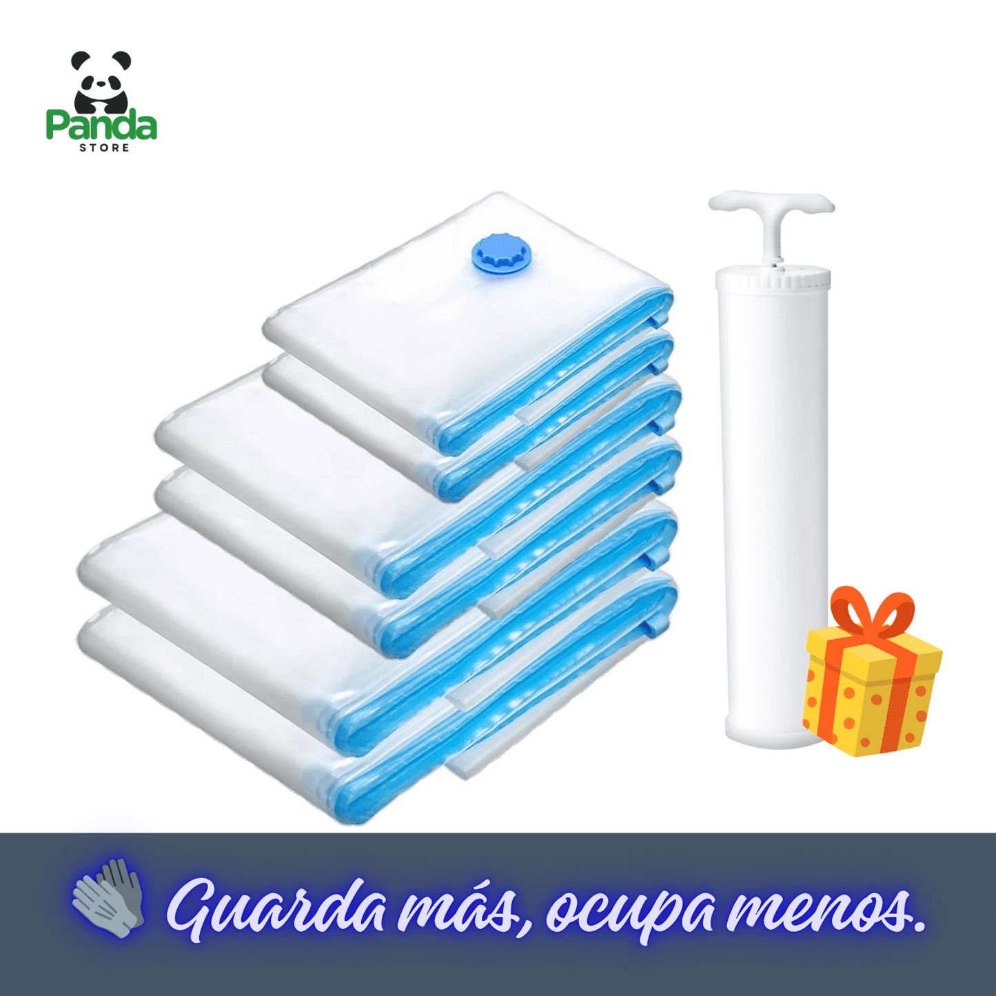Set de 12 Bolsas al Vacío para Ropa + Bomba Manual de 🎁