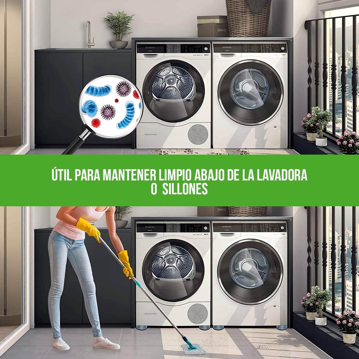 ⭐ Soporte Antideslizante Lavadora 4Pcs