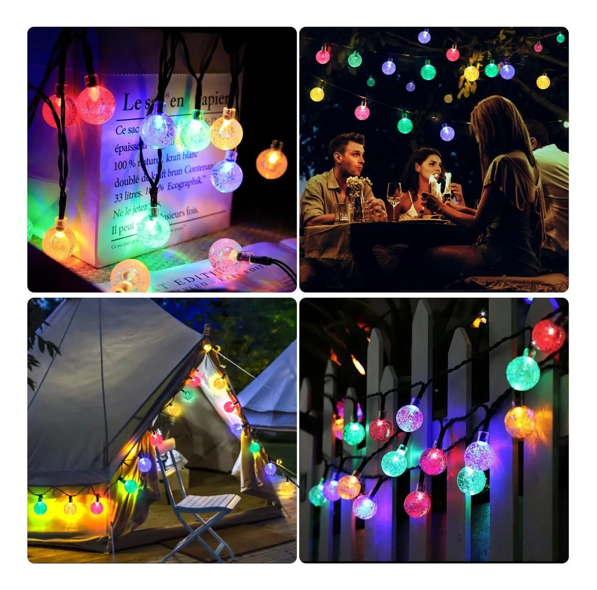 Luces Gotas de Agua Solar 5m, 20 LED