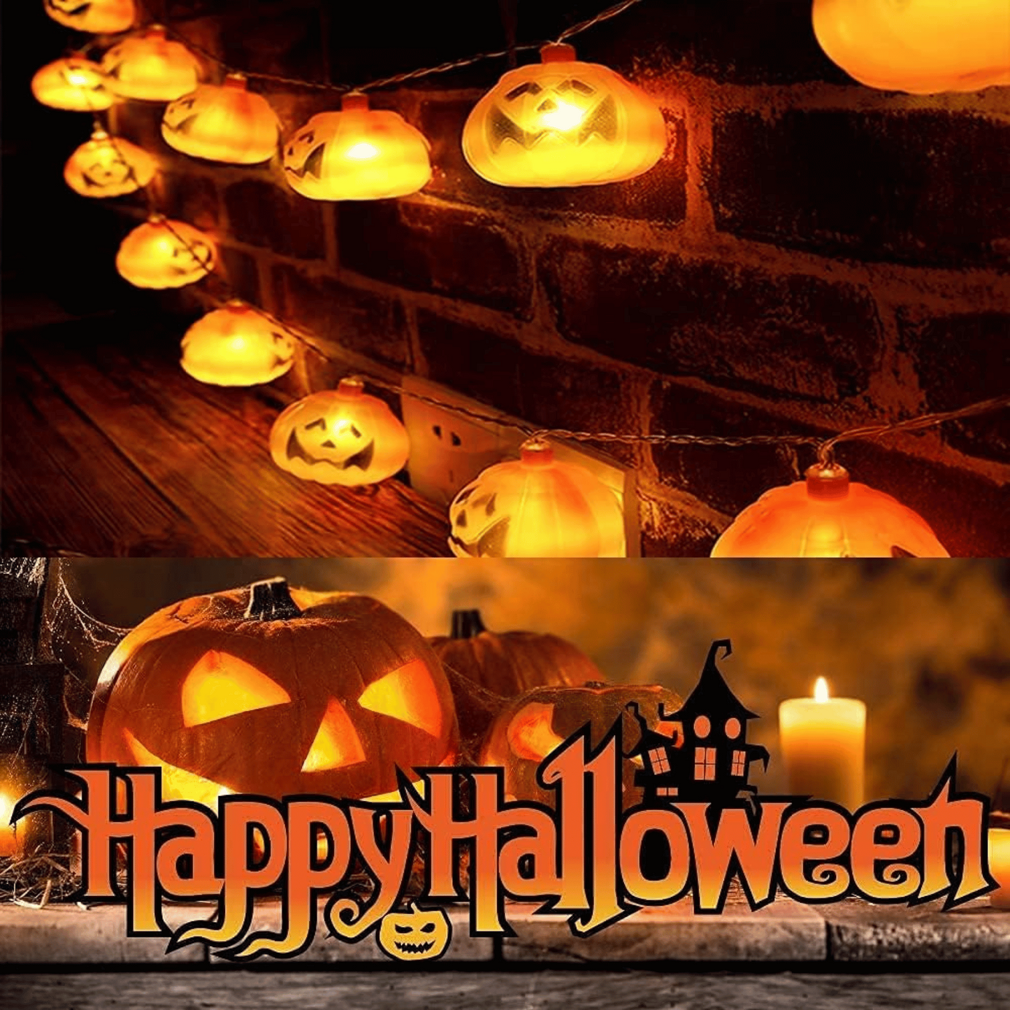 2 Luces Led De Halloween Calabazas